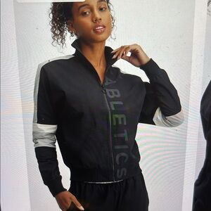 Fabletics Women's Black and White Bomber Jacket